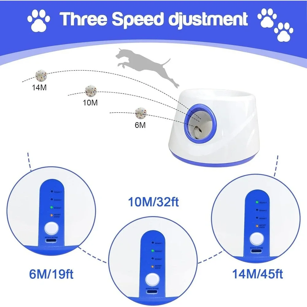 RERBIO Dog‎ Ball Thrower for Small Dogs, Indoor Outdoor Launcher Toy